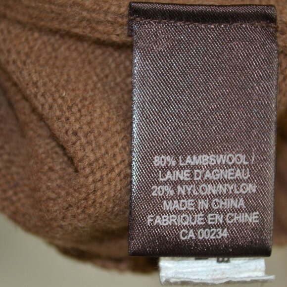 Black Brown 1826 Lambwool Blend Mens M Pullover V Neck Stretch Knit Sweater - Picture 8 of 10